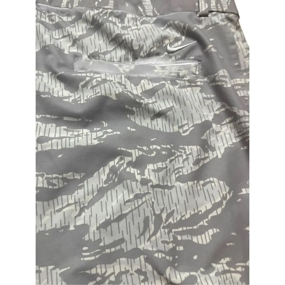 Nike Mens Gray White Dri Fit Standard Fit Camo Performance Golf Chino Shorts 42